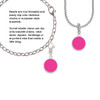 Small Hot Pink Enamel Disc Rope Charm Bead Dangle