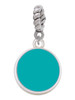 Small Teal Enamel Disc Rope Charm Bead Dangle