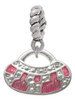 Hot Pink Retro Purse Rope Charm Bead Dangle