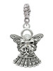 Antiqued Angel with Bow & Crystal Rope Charm Bead Dangle