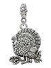 Antiqued Turkey Rope Charm Bead Dangle