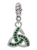 Small 2-D Green Trinity Knot Rope Charm Bead Dangle