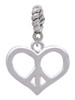 Heart Peace Sign Rope Charm Bead Dangle