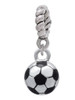 3-D Soccer ball Rope Charm Bead Dangle