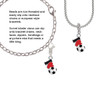 I love Soccer - Red Heart Rope Charm Bead Dangle
