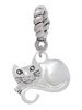 Curled Up Cat Rope Charm Bead Dangle