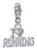 I 'Heart' Running Rope Charm Bead Dangle