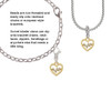 Gold Tone Heart - Crystal Heartbeat Rope Charm Bead Dangle