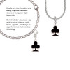 Card Suit - Black Club Rope Charm Bead Dangle