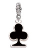 Card Suit - Black Club Rope Charm Bead Dangle