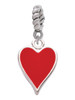 Card Suit - Red Heart Rope Charm Bead Dangle