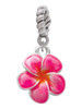 Hot Pink and Orange Flower Rope Charm Bead Dangle