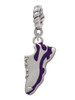 Purple Running Shoe Rope Charm Bead Dangle