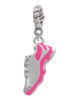 Hot Pink Running Shoe Rope Charm Bead Dangle