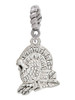 Medium Silver Tone Turkey Rope Charm Bead Dangle