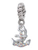 Mini AB Crystal Anchor Rope Charm Bead Dangle