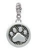 Paw in Circle Rope Charm Bead Dangle