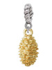 Gold Tone Pine Cone Rope Charm Bead Dangle