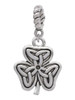 Shamrock with Celtic Knot Rope Charm Bead Dangle