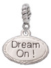 Dream On Oval Rope Charm Bead Dangle