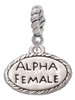 Alpha Female Oval Rope Charm Bead Dangle