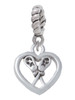 Lacrosse Sticks on Open Heart Rope Charm Bead Dangle