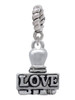 LOVE Stamp Rope Charm Bead Dangle