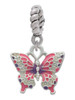 Small Hot Pink & Purple Butterfly Rope Charm Bead Dangle