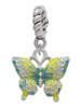 Small Lime Green & Blue Butterfly Rope Charm Bead Dangle