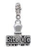 3-D ''Bite Me'' Stamp Rope Charm Bead Dangle