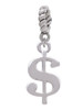 Rounded Dollar Sign Rope Charm Bead Dangle