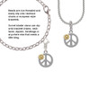 Large Peace Sign with Gold Tone Daisy and Crystal Rope Charm Bead Dangle