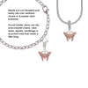 Pink Butterfly with 2 Pink Crystals Rope Charm Bead Dangle
