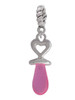 3-D Pink Baby Pacifier Rope Charm Bead Dangle