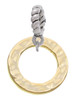 Gold Tone Hammered Karma Ring Rope Charm Bead Dangle
