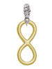 Large Gold Tone Infinity Sign Rope Charm Bead Dangle
