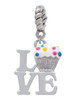 Love with Vanilla Cupcake Rope Charm Bead Dangle