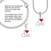 I Love Cats with Red Heart Rope Charm Bead Dangle