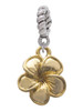 Gold Tone Plumeria Flower Rope Charm Bead Dangle