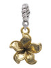 Gold Tone Flower Rope Charm Bead Dangle