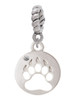 Bear Paw Silhouette Rope Charm Bead Dangle