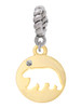 Gold Tone Bear Silhouette Rope Charm Bead Dangle