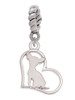 Chihuahua Silhouette Heart Rope Charm Bead Dangle