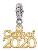 Gold Tone Class of 2020 Rope Charm Bead Dangle