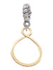Gold Tone Infinity Loop Rope Charm Bead Dangle