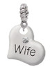 Large Wife Heart Rope Charm Bead Dangle