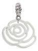 Large Rose Outline Rope Charm Bead Dangle