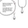 Small White Cupcake with Crystal Sprinkles Rope Charm Bead Dangle