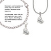 Small ''Mother'' Heart with Clear Crystal Rope Charm Bead Dangle