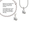 Small ''Grandmother'' Heart with Clear Crystal Rope Charm Bead Dangle